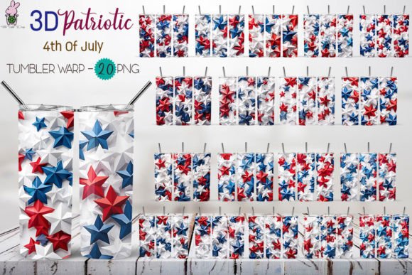 3D Patriotic Tumbler Wrap Bundle