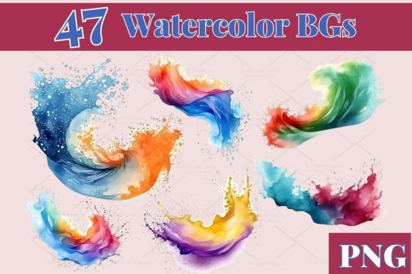 47 Vibrant Watercolor Splashes 722: A Background Design That Elevates Editorial Visuals