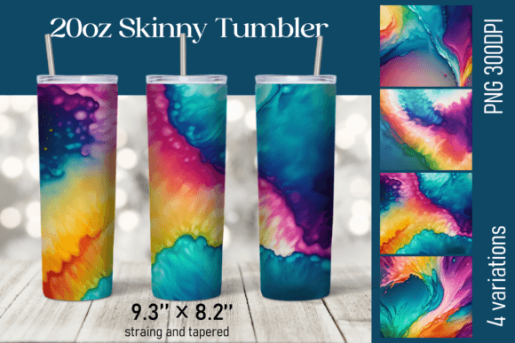 Abstract Fluid Art 20 Oz Skinny Tumble for Crafts