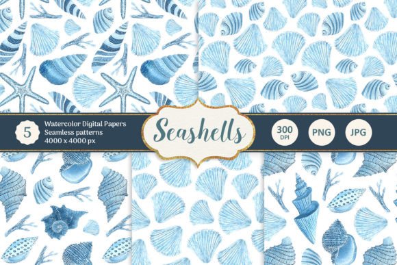 Blue Watercolor Seashell Digital Papers: A Designer’s Real-World Review