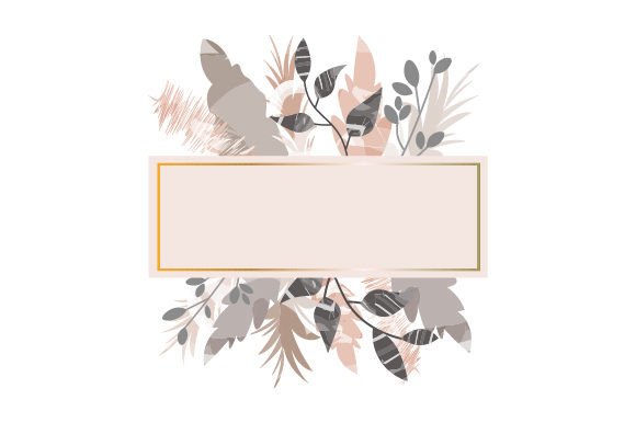 Boho Frame with Pampa Grass Watercolor for Wedding Branding and Beyond