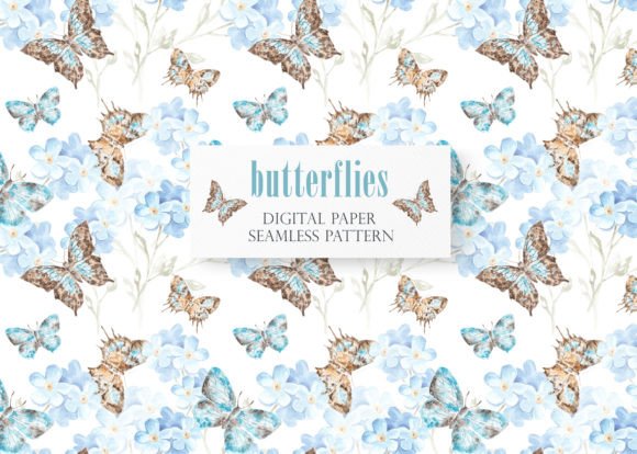 Butterfly Digital Paper Seamless Pattern