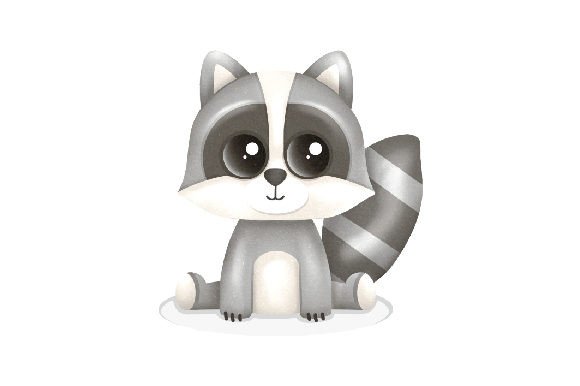 Cute Raccoon Watercolor for Kids Brand Design