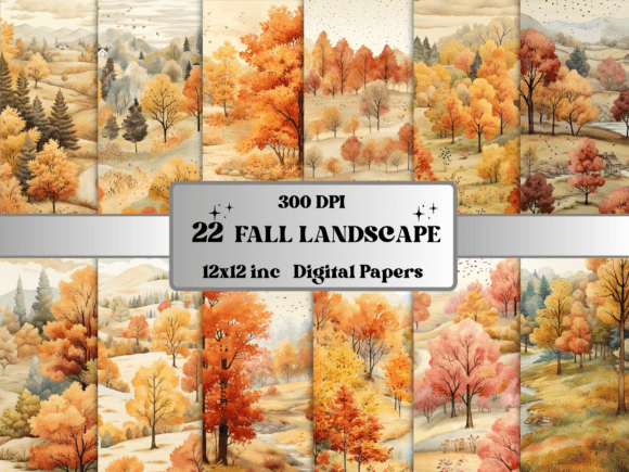 Fall-Inspired Backgrounds for Real Crafting: Watercolor Fall Landscape Digital Paper Review