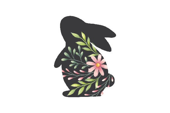 Floral Easter Bunny Watercolor for Editorial Design