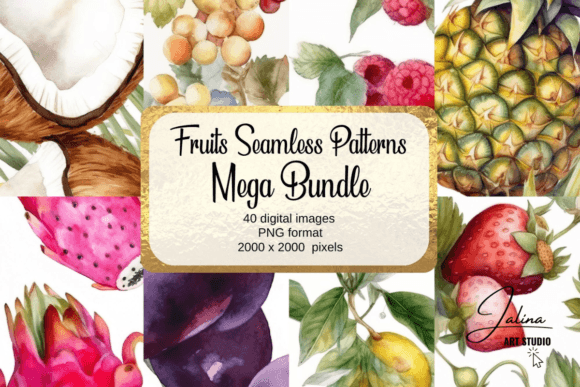h1Watercolor Summer Fruit Seamless Pattern for Creative Sellers