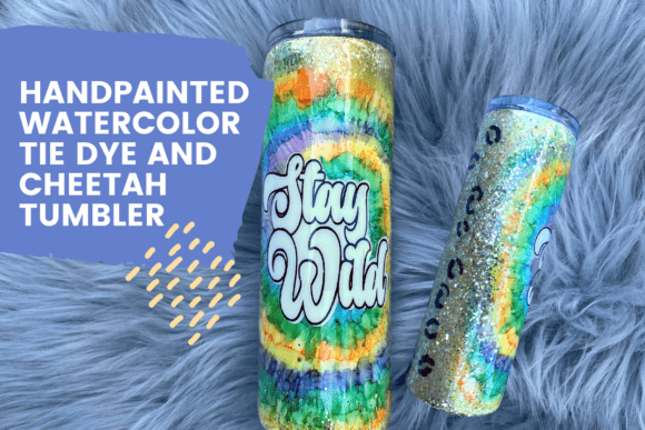 Handpainted Watercolor Tie-Dye & Cheetah Resin Art