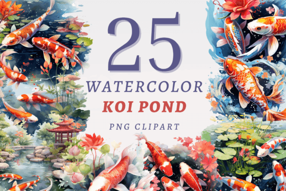 Koi Pond PNG Bundle: A Craft-Centric Design Asset for Visual Storytelling