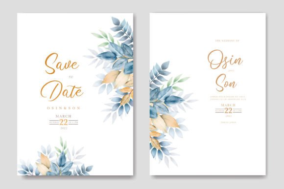 Navy Blue Floral Wedding Invitation Card: A Print Templates Gem for Elegant Branding