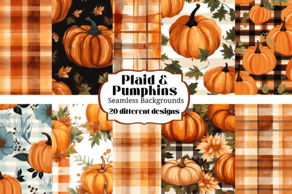 Plaid Pumpkins 20: Festive Backgrounds for Cozy Crafts & Seasonal Sales