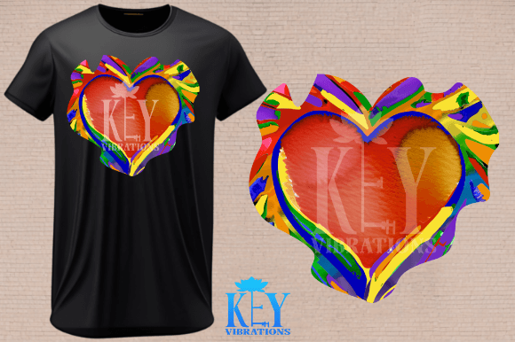 PRIDE Theme Heart Abstract Art for T-Shirt Designs & Handmade Crafting