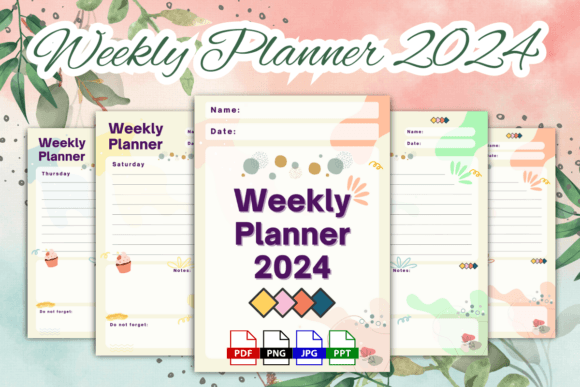 Printable Digital 2024 Agenda Planner: A Fresh Design Resource for Local Branding Projects