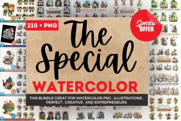The Special Watercolor PNG Bundle for Handmade Crafts