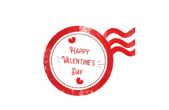 Valentine's Day Postal Stamp, Watercolor Design for Digital Sellers