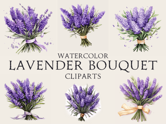 Watercolor Bouquet of Lavender Flower – A Delicate Touch for Local Business Branding