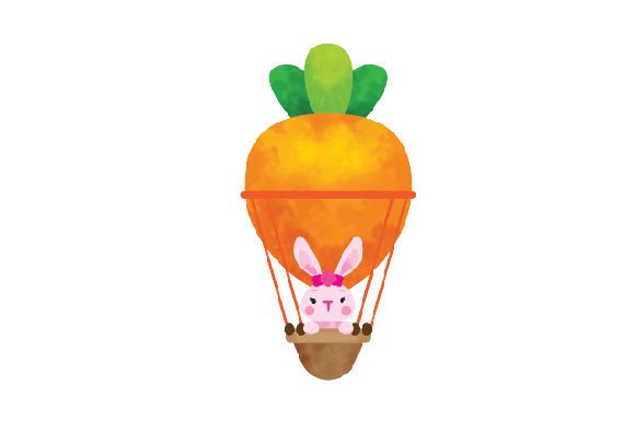 Watercolor Easter Rabbit in Carrot Air Balloon Review