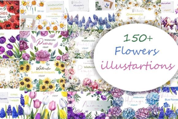 Watercolor Flowers Clipart PNG Bundle: A Brand Review