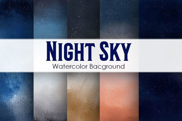 Watercolor Starry Night Sky Background for Crafters & Handmade Sellers