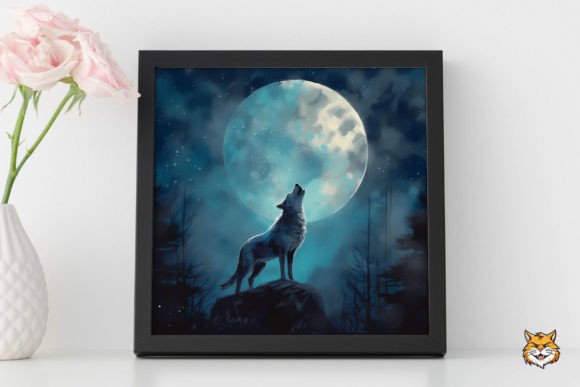 Wolf Howling at the Moon 1: A Bold Background for Nature-Inspired Branding