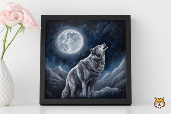 Wolf Howling at the Moon 3: A Moody Background for Bold Branding and Themed Visuals