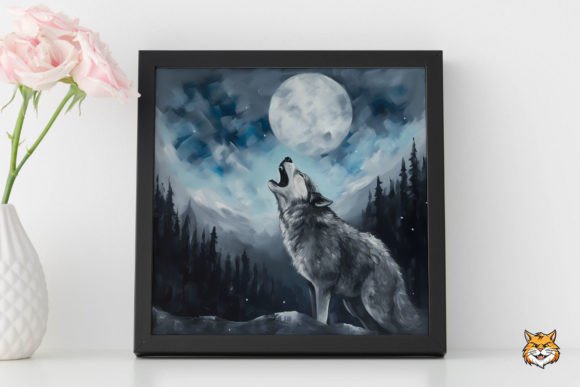 Wolf Howling at the Moon 5: A Bold Editorial Background for Night-Themed Content