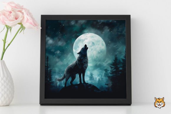 Wolf Howling at the Moon 7: A Bold Background for Night-Inspired Branding